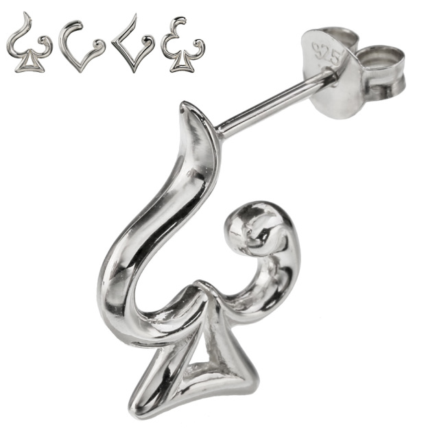 トランプ マーク シルエット ピアス メンズ シルバー アクセサリー