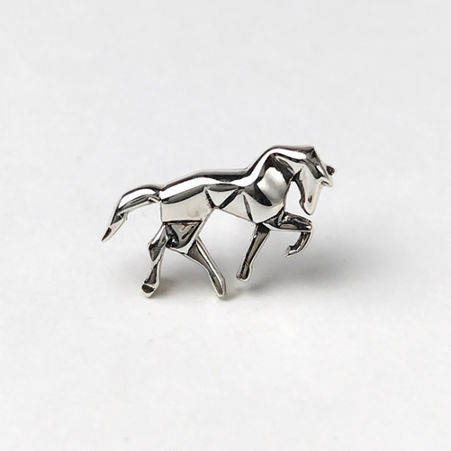 折り紙 ホース ピアス メンズ シルバー925 アクセサリー 馬 折紙