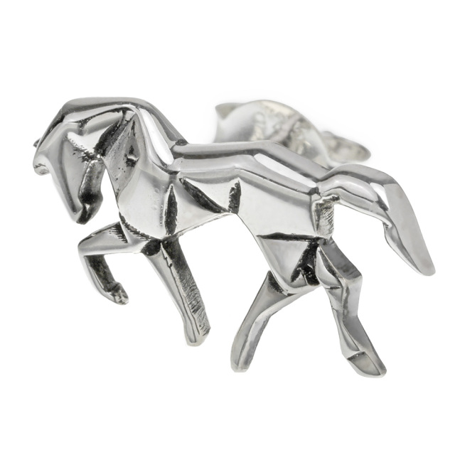 折り紙 ホース ピアス メンズ シルバー925 アクセサリー 馬 折紙  