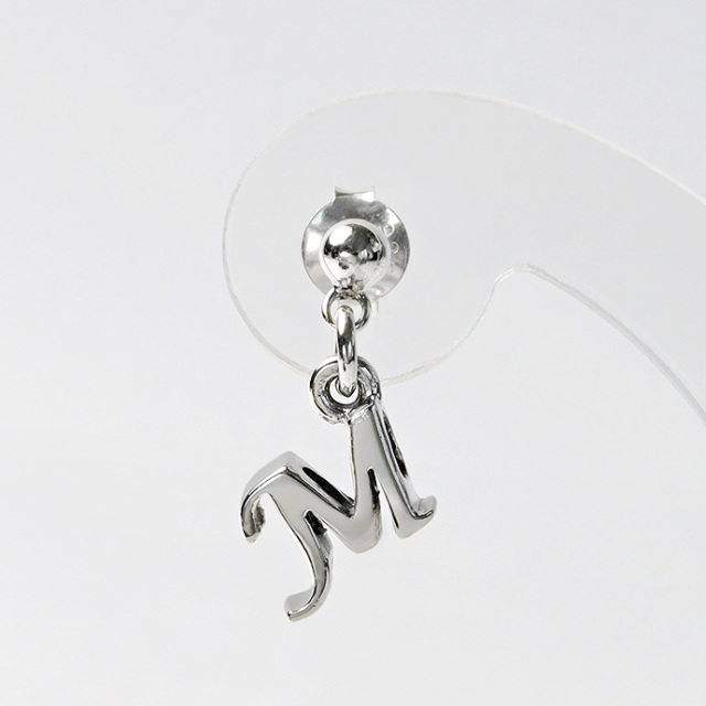 イニシャル ドロップ ピアス アルファベット シルバーアクセサリー