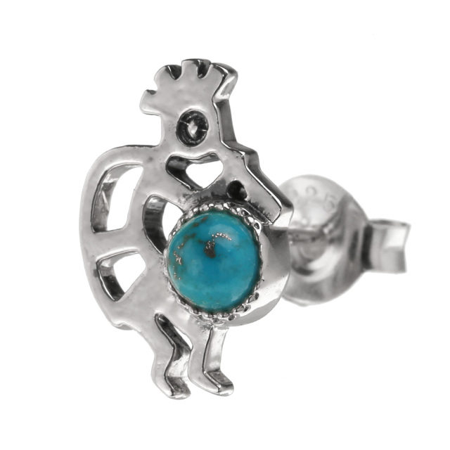 ココペリ ポイント ターコイズ ピアス シルバーアクセサリー [シルバー