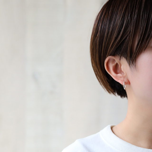 シンプル ラウンド フープ ピアス メンズ シルバー アクセサリー 男性