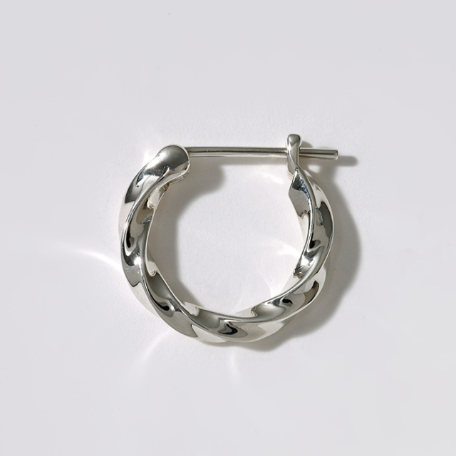 ツイスト フープ ピアス メンズ シルバー アクセサリー 男性 フープ