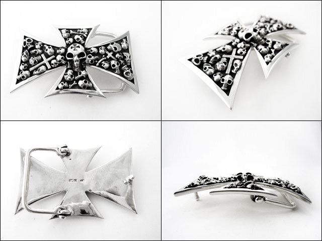 クロススカルバックル｜シルバー925｜ラッピング無料 