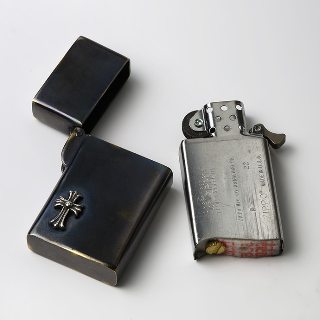 クロス ブラックカラー オイルライター スリム 真鍮 ブラス