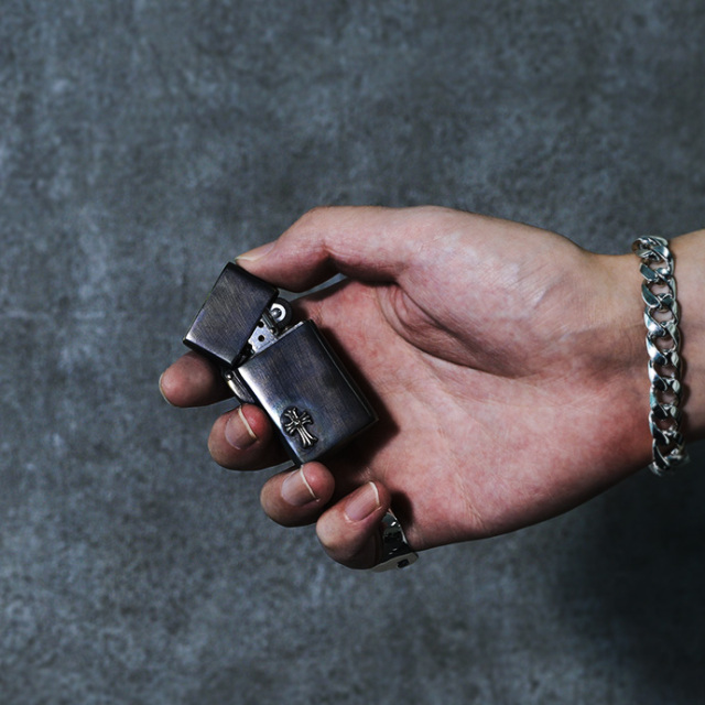 クロス ブラックカラー オイルライター スリム 真鍮 ブラス