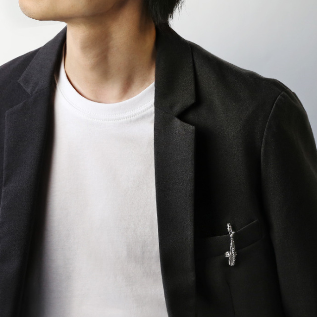 ネクタイピン サックス ネクタイピン メンズ アクセサリー クリップ