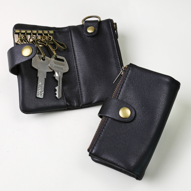 キーケース 財布 一体型 メンズ コンパクト 6連 レザー 本革 シンプル  