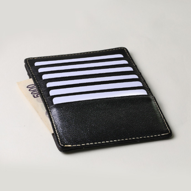   / カードケース/レザー/BLK/無地/メンズ 縦型 レザー カードケース 12枚収納 スリム 薄型 コンパクト 本革 メンズ