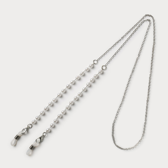 ♪❤️  アンティーク　ビーズ　マスクチェーン　メガネチェーン　パール ビーズのメガネチェーン《パール》＊マスクチェーンに変更可 ネック