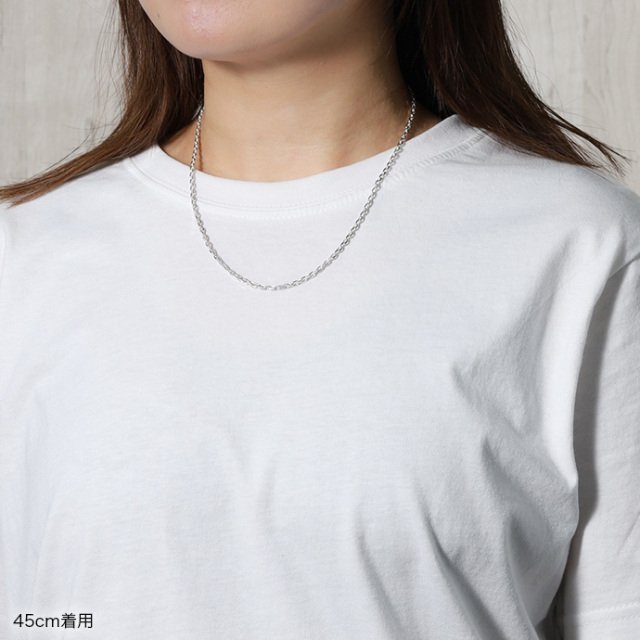 2.5mm4面カットアズキチェーン60cm｜シルバーアクセサリー
