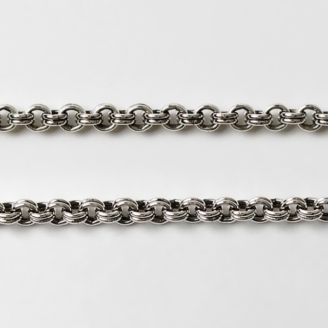 マンテル ダブルリング チェーン ネックレス メンズ 44cm 48cm 甲丸  