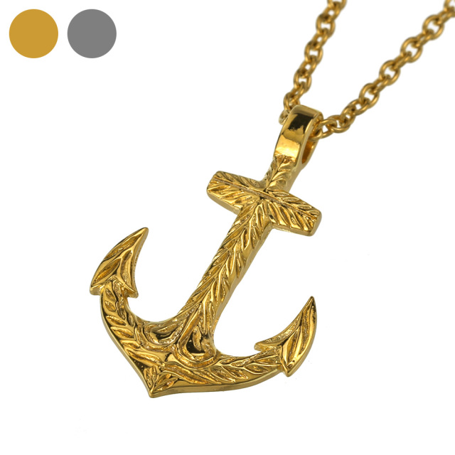 ハワイアン アンカー ペンダント ゴールドカラータイプ トップのみ メンズ ネックレス シルバー アクセサリー 錨 碇 いかり シルバーペンダント