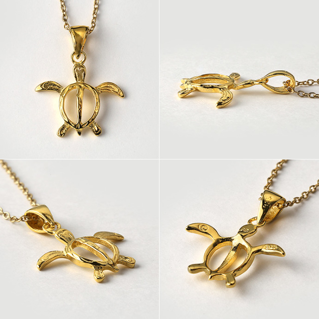 スモール ハワイアン ホヌ ペンダント (ゴールドカラータイプ