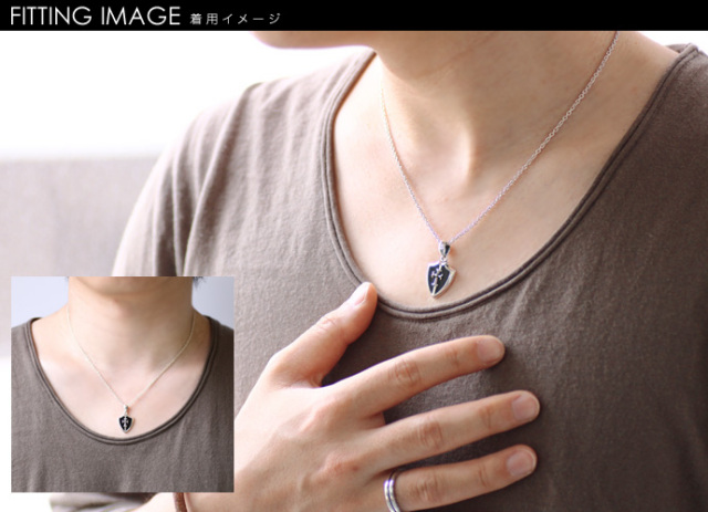 クロスシールドオニキスペンダント｜シルバーアクセサリー｜ラッピング無料