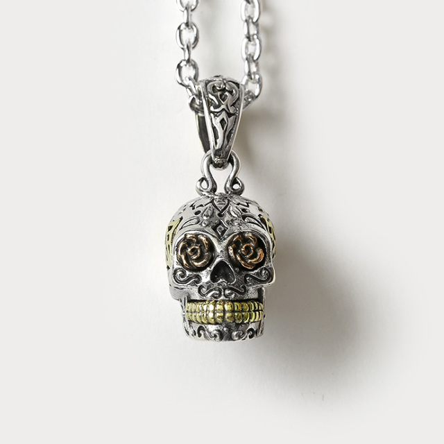 フラワー メキシカンスカル ペンダント ≪トップのみ≫ メンズ 