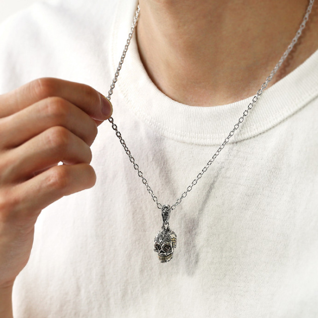 フラワー メキシカンスカル ペンダント ≪トップのみ≫ メンズ  