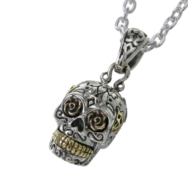 フラワー メキシカンスカル ペンダント ≪トップのみ≫ メンズ  