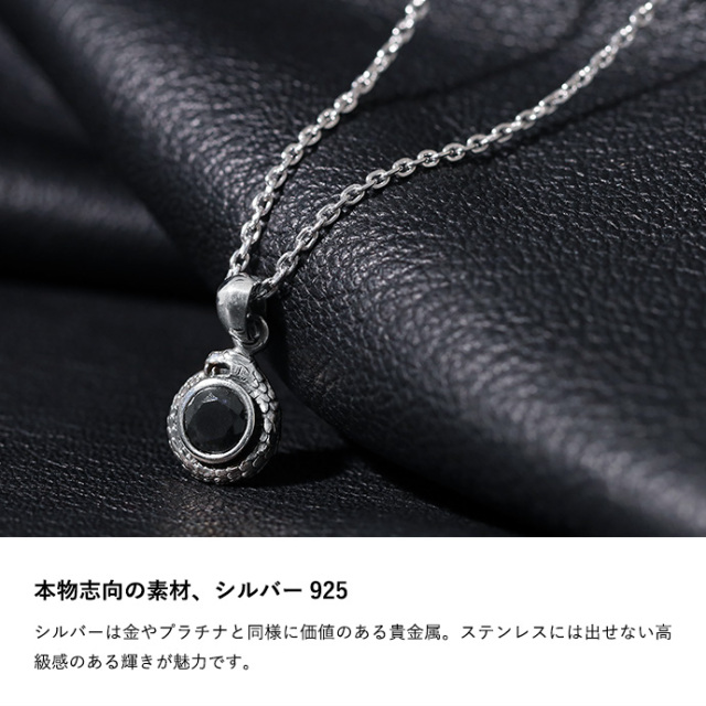 スネーク アラウンド ストーン ペンダント（オニキス） ≪トップのみ