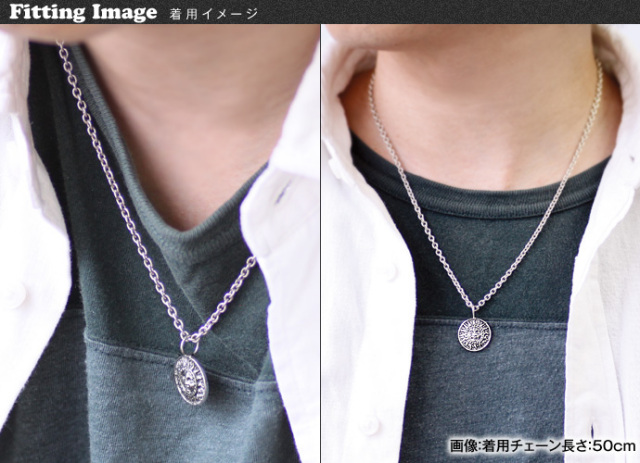 サンフェイスペンダント≪3mmアズキチェーン割引セット≫｜シルバー
