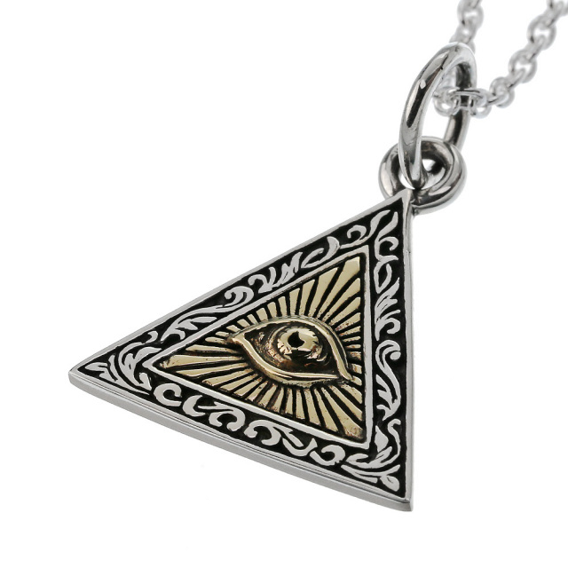プロビデンスアイ トライアングル ペンダント トップのみ メンズ ネックレス シルバー アクセサリー フリーメイソン プロビデンスの目 三角形 シルバーペンダント ラッピング無料 送料無料
