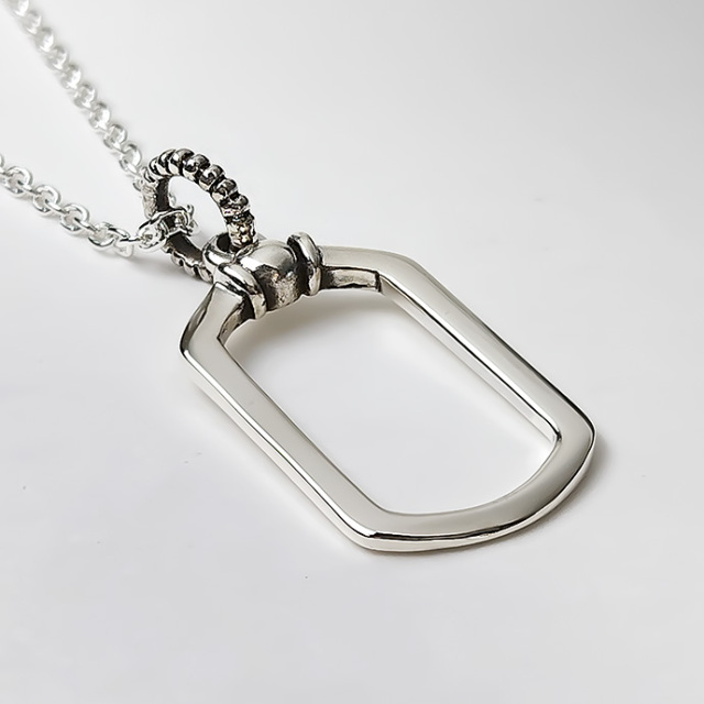 シルバー ドッグタグ entiere IDペンダント ネックレス 小 ドッグタグ シルバー925