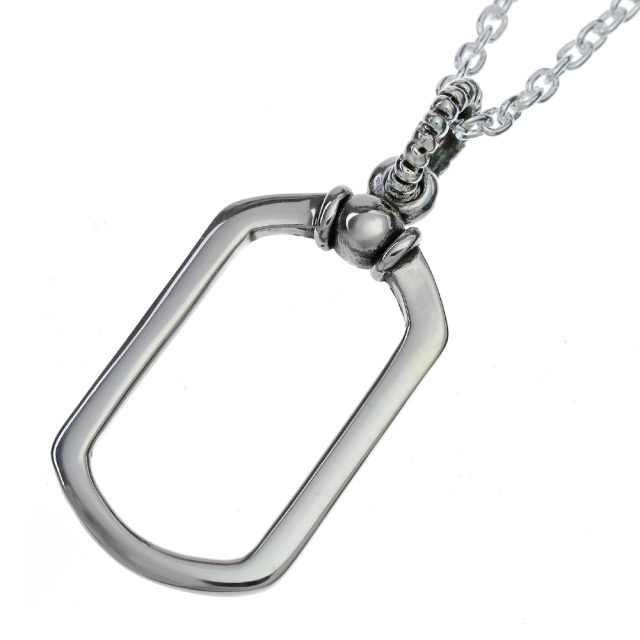 シルバー ドッグタグ ドッグタグ フレーム ペンダント ≪2mmアズキチェーン割引セット