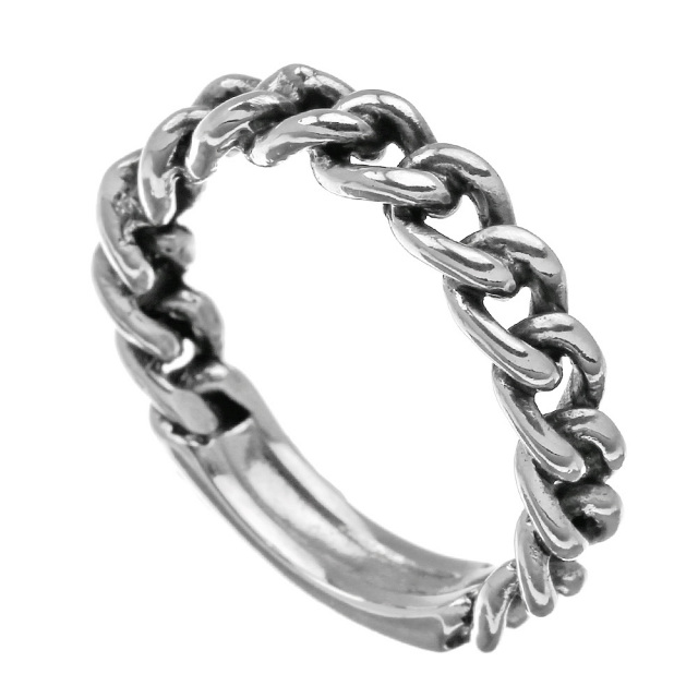 ID プレート チェーン リング 指輪 喜平 チェーンデザイン [シルバー  