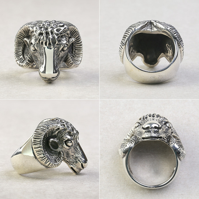ゴート フェイス リング シルバー アクセサリー 指輪 山羊 ヤギ ゴート フェイス リング シルバー アクセサリー 指輪 山羊 ヤギ