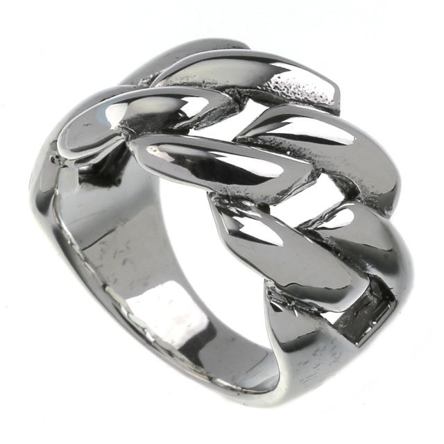 シルバーリング ユニークデザイン チェーン デザイン プレーン リング シルバー アクセサリー 指輪