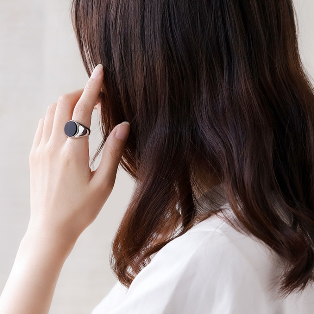 ナチュラル ストーン ラウンド リング ライズストーン [good