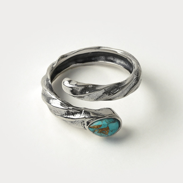 カッパーターコイズ ツイスト リング シルバー アクセサリー 指輪  
