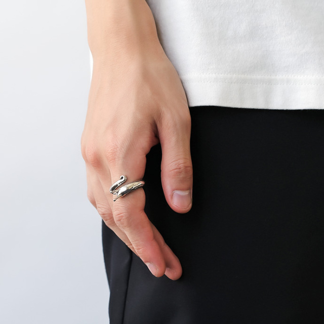 ナメクジ リング メンズ 指輪 シルバー925 アクセサリー ユニーク 蛞蝓