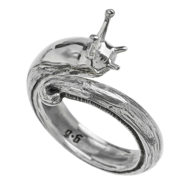 ナメクジ リング メンズ 指輪 シルバー925 アクセサリー ユニーク 蛞蝓