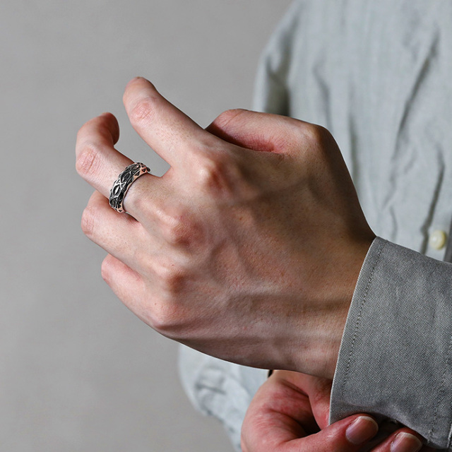 ヴィンテージリング　ユニーク　シルバーリング GRAN DEUR グランデュアー 六芒星 ゴシック シルバーリング 17～21号