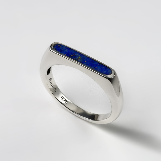 ナチュラル ストーン スリム リング メンズ レディース 指輪 シルバー