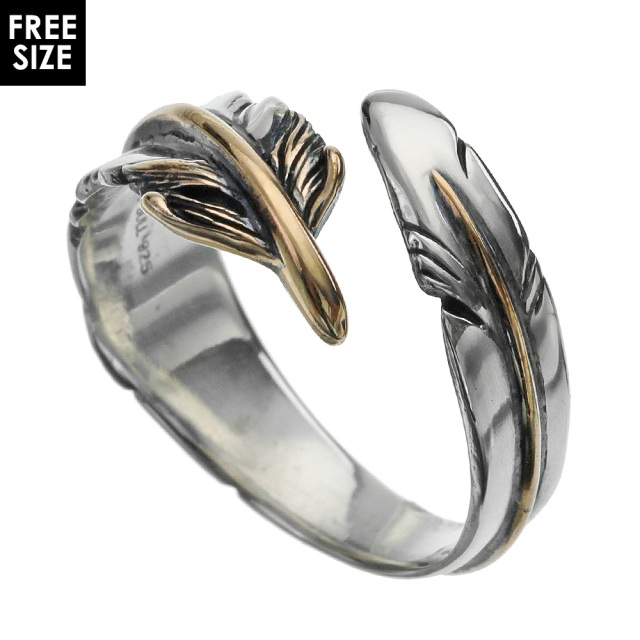 ポイントカラー フェザー リング シルバー アクセサリー 指輪  
