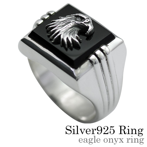 イーグルオニキスリング｜シルバーアクセサリー｜ラッピング無料｜送料無料 