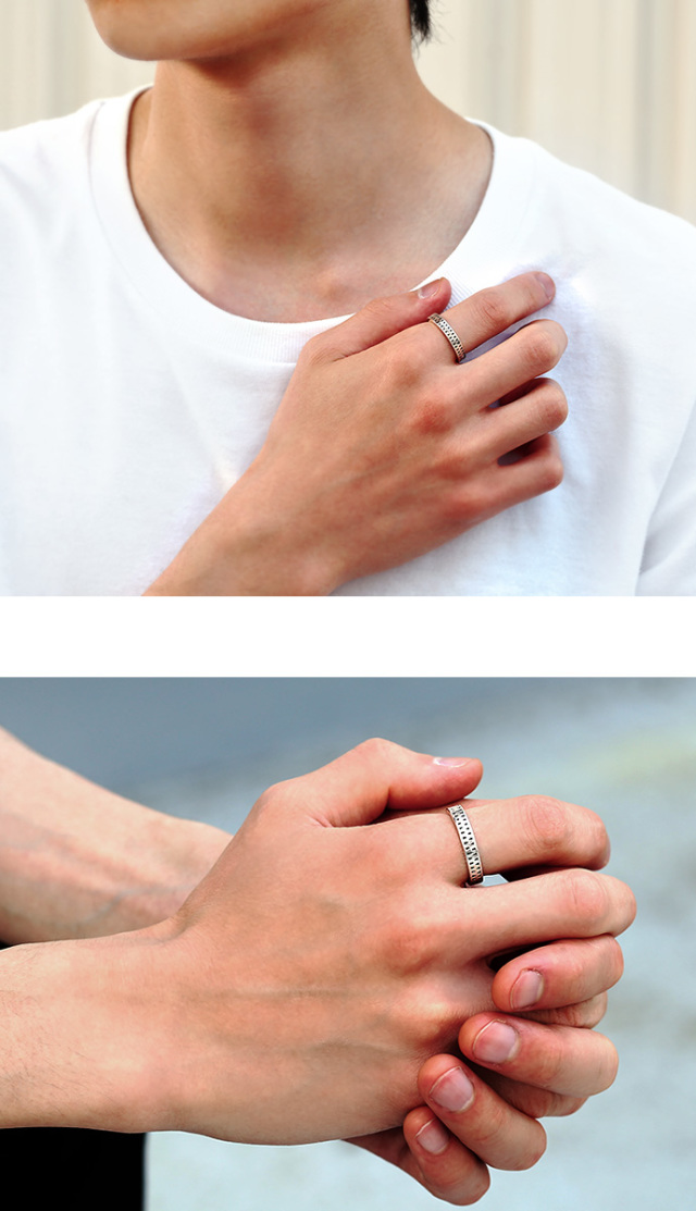 刻印可能】 マイクロ トライアングル パターン リング 三角 ネイティブ