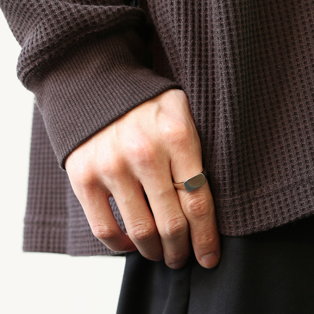スリム 印台 リング シルバー アクセサリー 指輪 [シルバーリング]