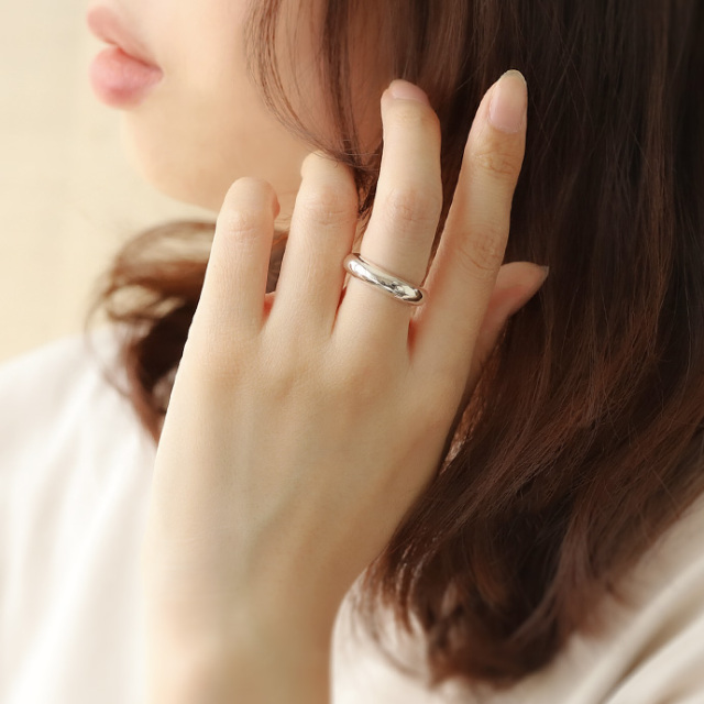 ボリューム ラウンド リング シルバー アクセサリー 指輪 甲丸 925  