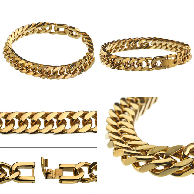 10mm 4面カット喜平ブレスレット ステンレス アクセサリー B系