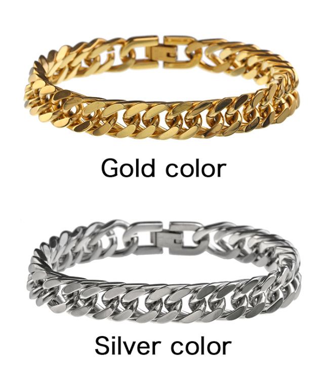 10mm 4面カット喜平ブレスレット ステンレス アクセサリー B系