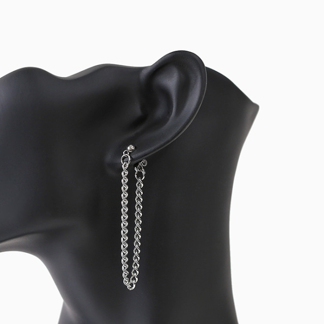 ステンレス チェーン ドロップ ピアス メンズ ステンレス