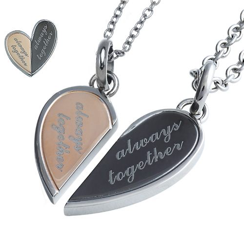 ペア販売】ハートペアペンダントセット～always together～｜送料無料  