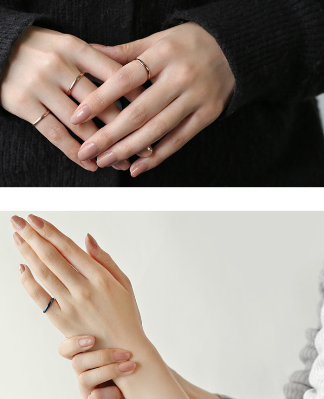 ≪甲丸タイプ≫ 2mm幅 カラースチール リング ブルー ブラック