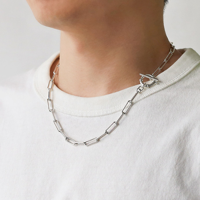 2WAY 長アズキ マンテル ウォレットチェーン シルバー ネックレスにも  