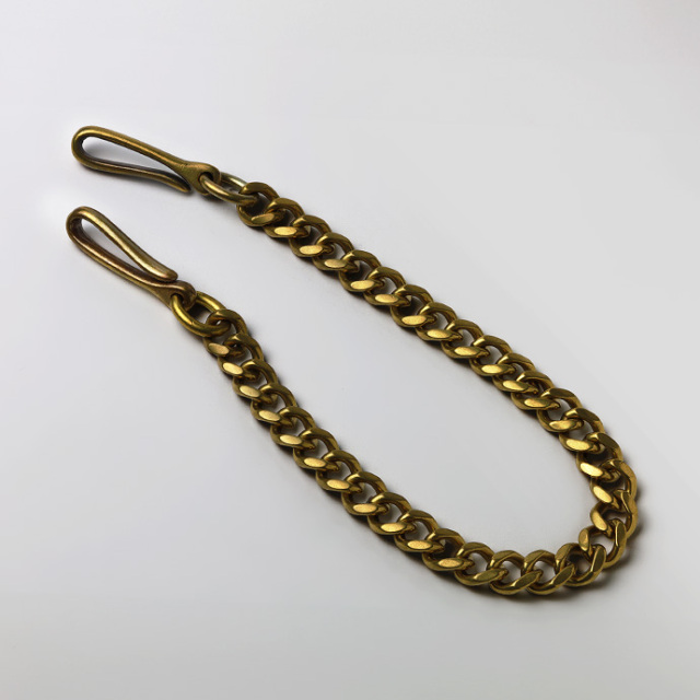 ダブル フック ウォレットチェーン 真鍮 メンズ アメカジ ヴィンテージ