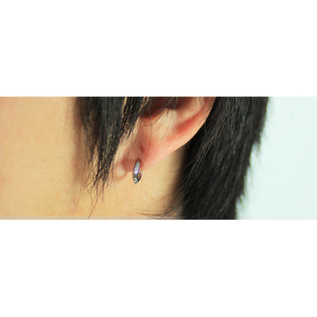 FLUI (フルイ) ブランド プラチナ リップル ピアス メンズ
