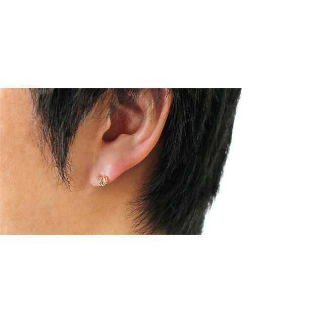 FLUI (フルイ) ブランド ゴールド エッジホースシュー ピアス メンズ